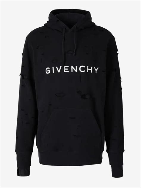 givenchy ripped hoodie mens|Chain.